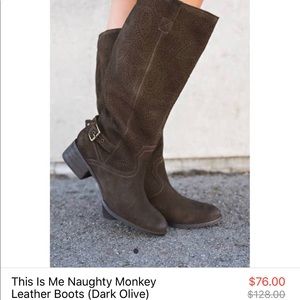 Brand new naughty monkey real leather boots